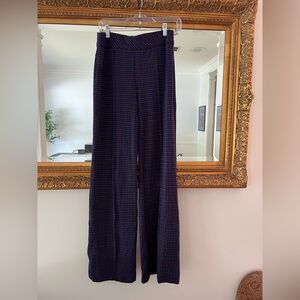 SPANX Blue and Brown Checkered Trousers